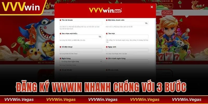 Đăng ký VVVwin nhanh chóng với 3 bước siêu đơn giản